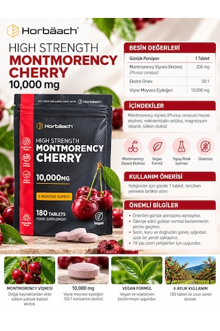 Horbäach Montmorency Cherry 10.000 Mg 180 Vegan Tablet