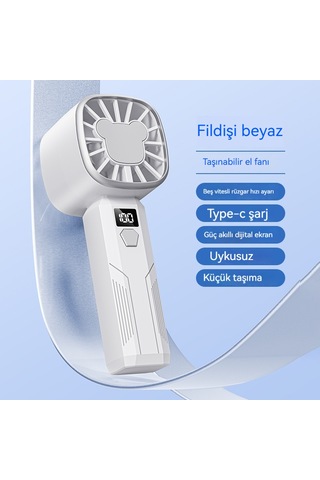 Lyon Usbşarj El Tipi Küçük Fan Beyaz
