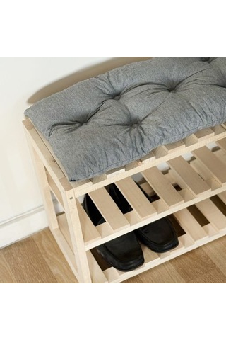 Ayakkabılıklı Puf Ahşap 3 Katlı Ayakkabılık 5081