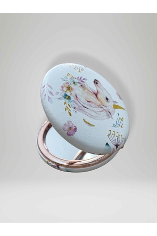 Unıcorn Temalı Çift Taraflı Yuvarlak Cep Çanta Makyaj El Aynası 7cm Çap Kod:30