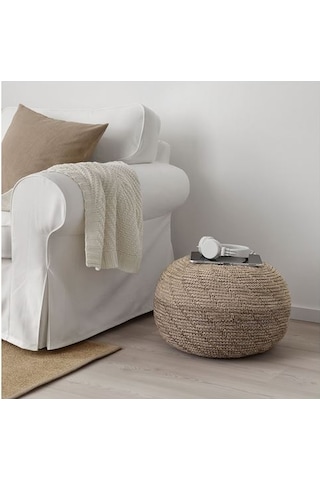 Puf 45 cm Bej Renk MeridyenDukkan Ev Dekorasyon Poliüretan Sünger