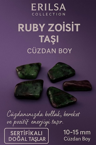Sertifikalı Ruby Yakutlu Zoisit Taşı Kütle 10-15 Mm Bereket Tut