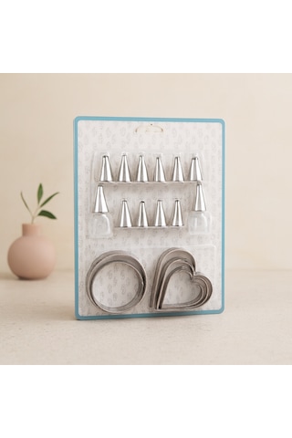 Metal Pasta Süsleme Uç Ve Kurabiye Kalıbı Seti