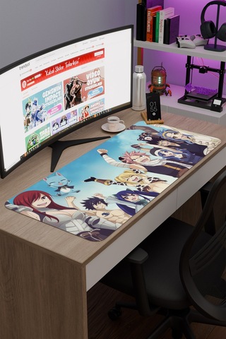 Fairy Tail Anime V4 - 90x40 Xxl Gaming Kauçuk Kaymaz Taban Mouse Pad Fare Altlığı
