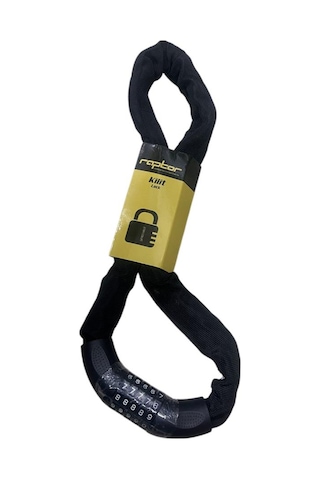 Raptor Bisiklet Zincir Kilit 5 Şifreli 90cm - 6 Mm Kalınlık Siyah