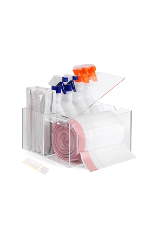 Mutfak Ve Banyo İçin Çöp Torbası Saklama Kutusu Şeffaf