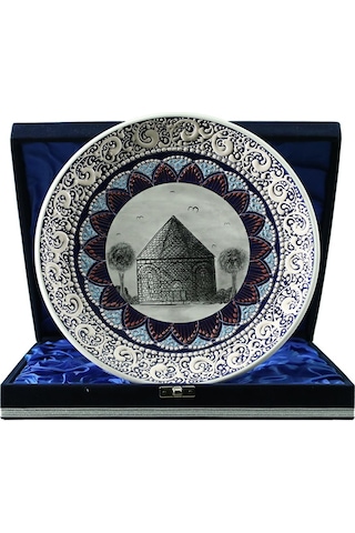 E38 El İşçiliği Çini Tabak Kümbet 25 Cm - 6416