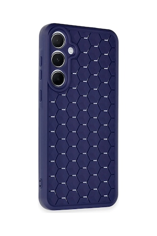 Newface - 853 - Samsung Galaxy Uyumlu A55 5g Kılıf Petek Silikon Kapak - Csmo-tex - - Lacivert