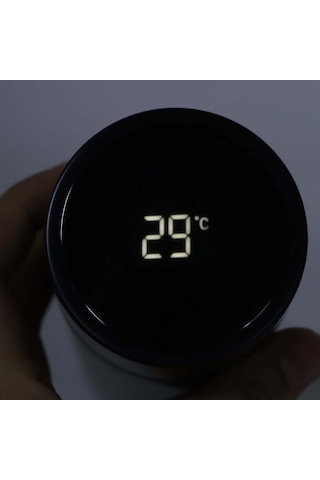 Aubyhe Siyah 500ml Led Akıllı Sıcaklık Gösteren Paslanmaz Çelik Vakum Isı Saklama Matara Diğer