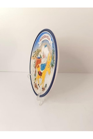 Tabak Seramik Nasreddin Hoca Ve Eşşeği Duvar Masa Süsü Dekor