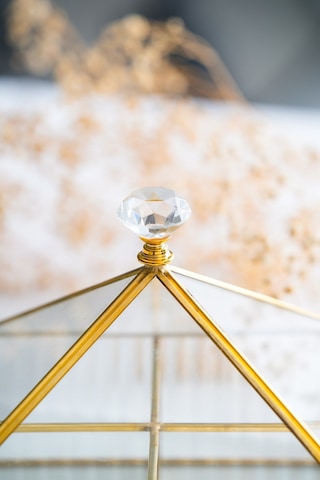 Acar Cam Kare Şeker Kutusu Gold