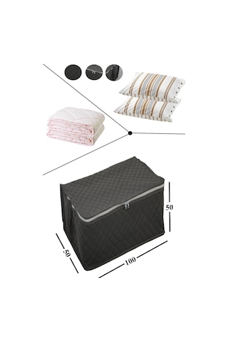 Adarya Home Büyük Boy Yorgan Hurcu 5 Adet 100 x 50 x 50 Gri