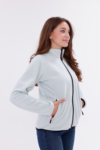 Monox Kadın Slim Fit Tam Fermuarlı Polar Ceket Yeşil