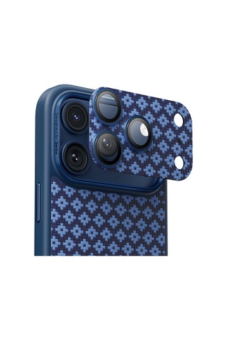 Apple Uyumlu   iPhone 17 Pro Benks Armorwarrior Armorgrid Serisi Kevlar Kamera Lens Koruyucu Mavi