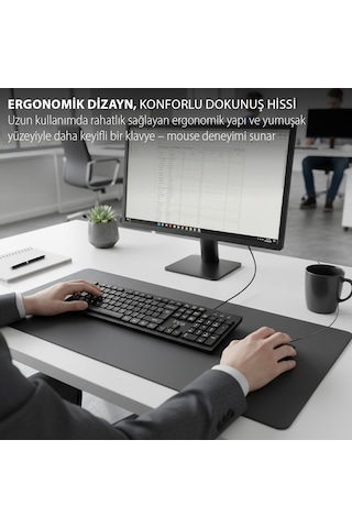 Imk-376t Kablolu Türkçe Q Klavye Mouse Seti 105 Tuş Ergonomik Tasarım Usb 2.0 10 Milyon Tuş Ömrü