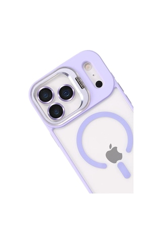 Joko Apple İphone 17 Pro Max Remim Lensli Magsafe Standlı Kapak - Lila