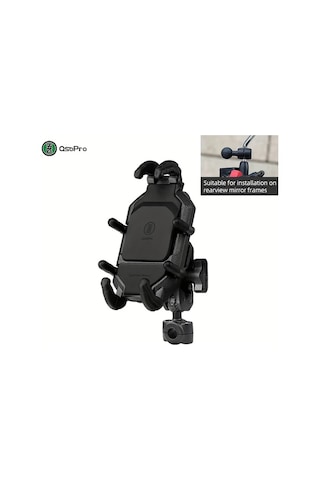 Xuweiwei Irfsı Evrensel Motosiklet Telefon Tutucu Alüminyum Kauçuk Şok Emici Versiyon Ince Kasnak Tabanı Kaymaz Dönebilen Güvenli Tutma