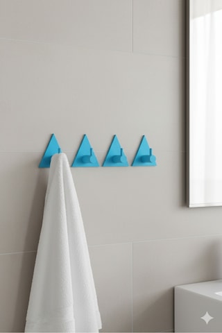 4 Lü Askılık Havlu Askısı, Bornoz Askısı, Kapı Arkası, Duvara Monte, Dayanıklı Malzeme, Sarı 7 Sarı