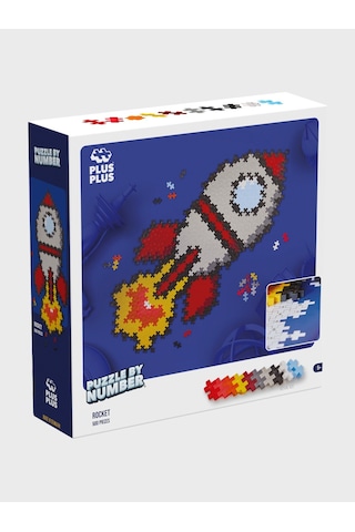 Plus - Plus Minecraft Temalı Puzzle By Number Rocket - Numaralı Roket Puzzle Lego Yapı Oyuncağı 3930
