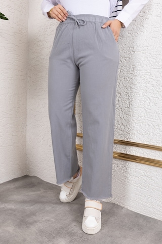 Beli Lastikli Keten Pantolon - Gri / A0104 Gri