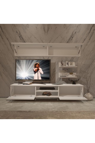 Decoraktiv Eko 5 Slm Dvd Silver Tv Ünitesi Tv Sehpası Beyaz