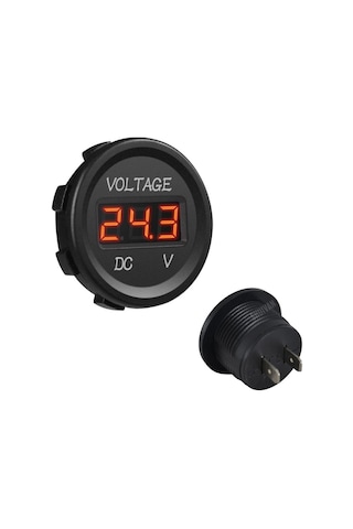 Shuıvan Dijital Voltmetre Akü Voltaj Göstergesi 12v/24v Kırmızı Işık -1600