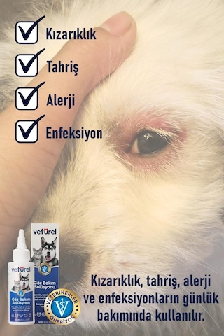 Veturel Kedi Köpek Göz Ağız Kulak Uyuzu Koku  Bakım Seti 3 x 100 ML