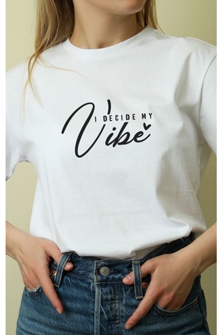 Vinevesta Unisex Oversize 24/1 Penye Dtf Baskılı Tişört - Dtf65 Çok Renkli