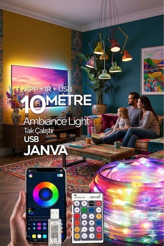 10 Mt Akıllı Led Işık Bluetooth Telefon Kontrolü Su Geçirmez Sese Duyarlı Ev Bahçe Aydınlatma Süsü Çok Renkli