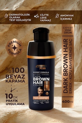 Softto Plus Expert Men Dark Brown Hair Color Koyu Kahve Geliştirilmiş Formül Doğal Görünüm