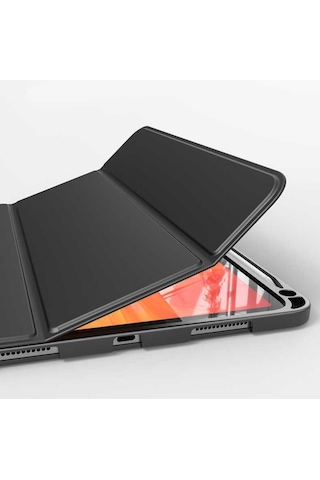 Apple Uyumlu iPad Air 5. Nesil 2022 10.9'' Inç M1 Deri Görünümlü Kalem Yuvalı Uyku Modlu Lüx Kılıf Kılıf