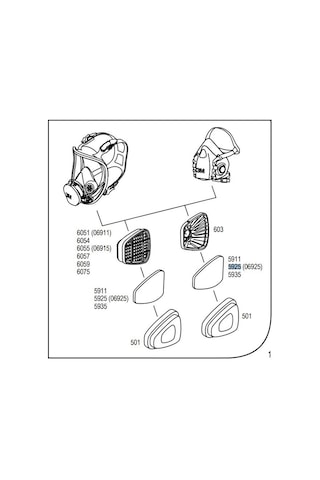 3M 5911 P1 Toz ve Sis Maske Filtresi Pedi (1 Çift)