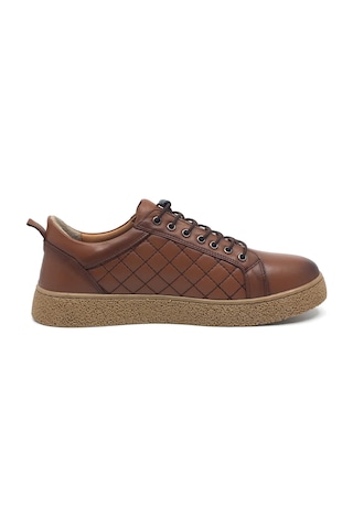 Goldbrand %100 Hakiki Deri Erkek Kışlık Rahat Günlük Casual Süs Bağcıklı Ayakkabı 40-44 Taba