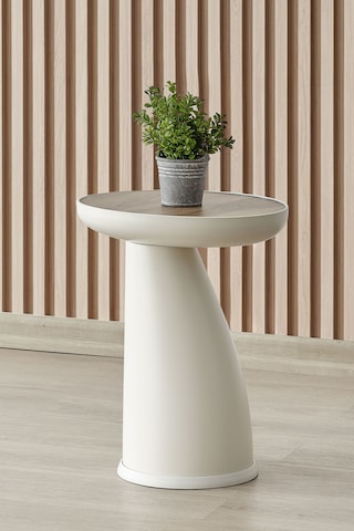 Altınaks Mobilya Elips Sehpa,tekli Sehpa,yan Sehpa,zigon Sehpa - Aytaşı Renk Gövde & Ud Açık Ceviz Desenli Tabla