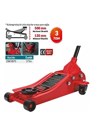 Cmc 3 Ton Hidrolik Arabalı Garaj Kriko Düşük Şase Cmc8573