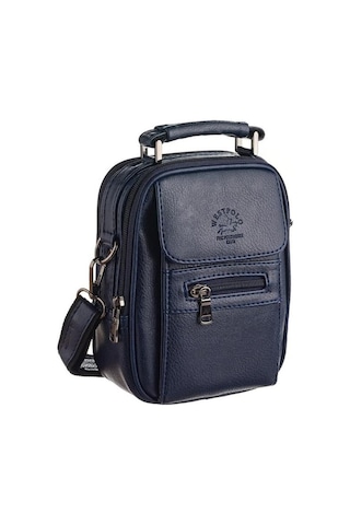 Westpolo Çelik Kasalı El Ve Omuz Askılı Erkek Çantası Küçük Boy - Lacivert 001