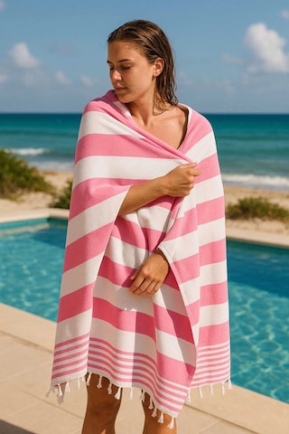 Mimoza Unisex Peştemal Plaj Havlusu 100x180 Cm %100 Pamuklu Soft Pembe-açık Pembe Çok Renkli