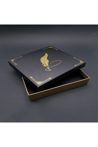 Büro Ev Ofis Hediyesi İçin Tekli Tüylü Kalem Motifli Prestij Kutu