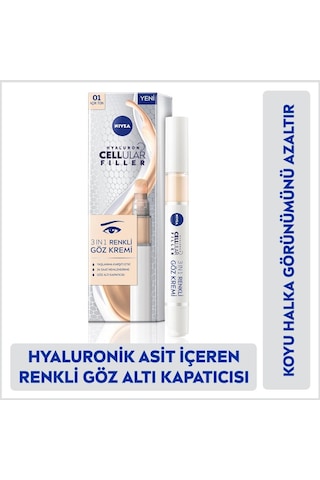 Nivea Hyaluron Cellular Filler 3 in 1 Renkli Göz Kremi 01 Açık Ton 4 ML