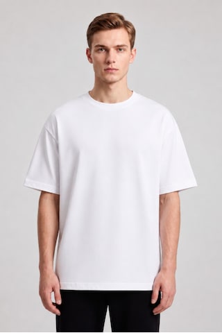Black Nova Oversize Baskılı Unisex %100 Pamuk T-shirt Lifestyle Beyaz