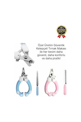 Premium Çelik Uçlu Güvenlik Kelepçeli Kilitli Kedi Köpek Evcil Hayvan Tırnak Makası Ve Törpü Seti