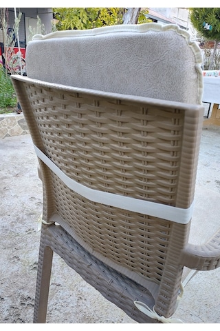 1 Adet Rattan Arkalıklı Sandalye Minderi Kalınlık 4cm -primer Bej Bej