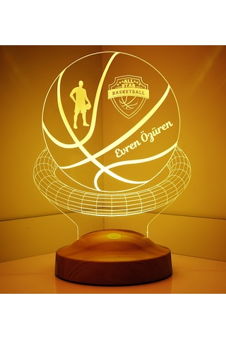 Kişiye Özel 3 Boyutlu Basketbol Led Lamba