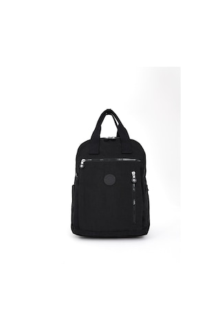 Sanmorris Unisex Suya Dayanıklı Krinkıl Kumaş Çok Gözlü Siyah Laptop Okul Ve Sırt Çantası Sı-3063 Siyah