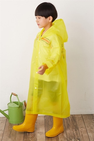 Bosile Unisex Çocuk Yağmurluk %100 Eva Çıtçıtlı Kapüşonlu Sarı