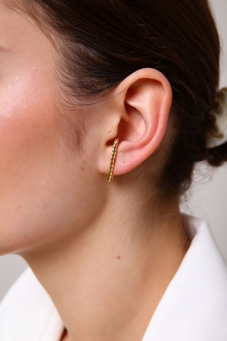 Gold Renk Burgu Earcuff Altın