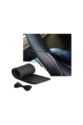 Kaliteli Direksiyon Kılıfı Deri Sarmal Dikmeli Direksiyon A+kalite Noktalı Siyah Siyah