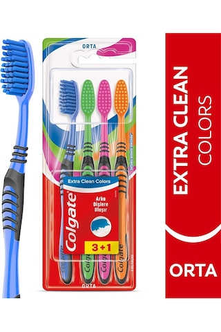 Colgate Optic White Parıldayan Beyazlık 50 Ml X4 Adet + Extra Clean Colors Diş Fırçası 3+1 Beyazlık