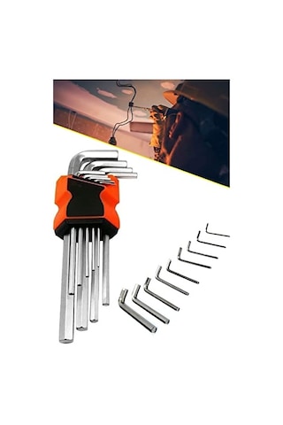 9 Parça Yıldız Tork Anahtarı 120 Mm Allen Set 1410