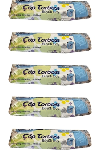 Canhome Büyük Boy Çöp Torbası 10'lu Mavi 65 x 80 CM